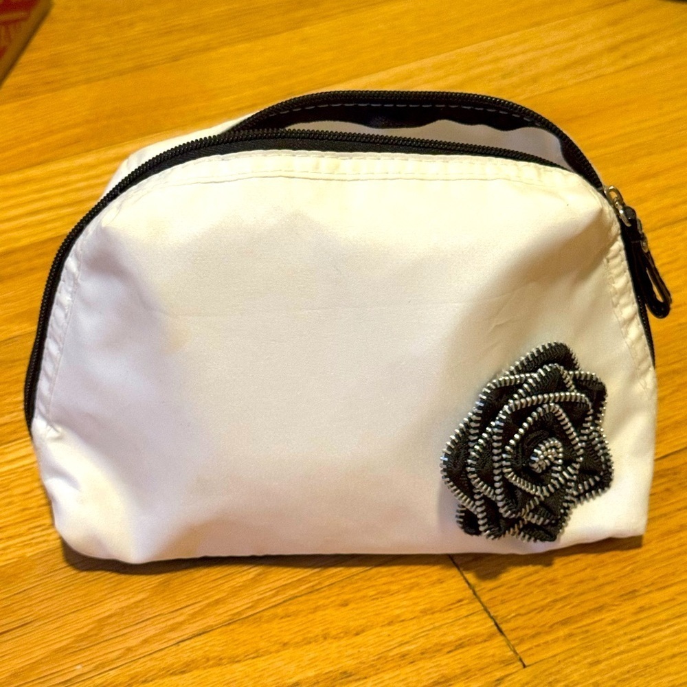 Lancome Cosmetic Bag with Black Rose Detail
